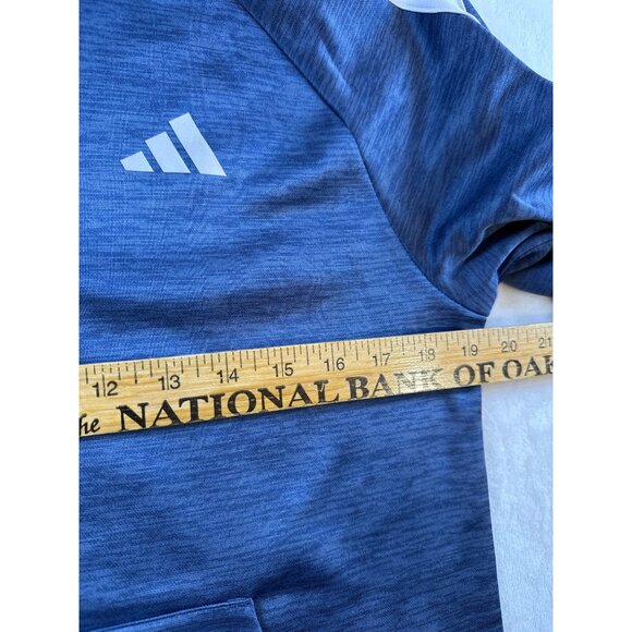 Adidas Boys Blue Full-Zip Hoodie Sz L 14/16 Reg Fit Fleece-Lined Activewear - Picture 8 of 12